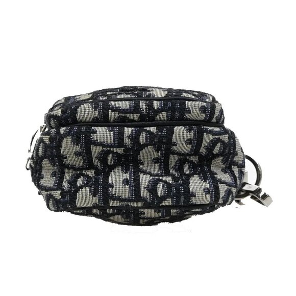 CHRISTIAN DIOR Oblique Trotter Mini Shoulder Bag Jacquard Leather Blue - Picture 5 of 16
